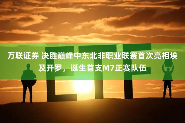 万联证券 决胜巅峰中东北非职业联赛首次亮相埃及开罗，诞生首支M7正赛队伍