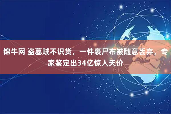 锦牛网 盗墓贼不识货，一件裹尸布被随意丢弃，专家鉴定出34亿惊人天价